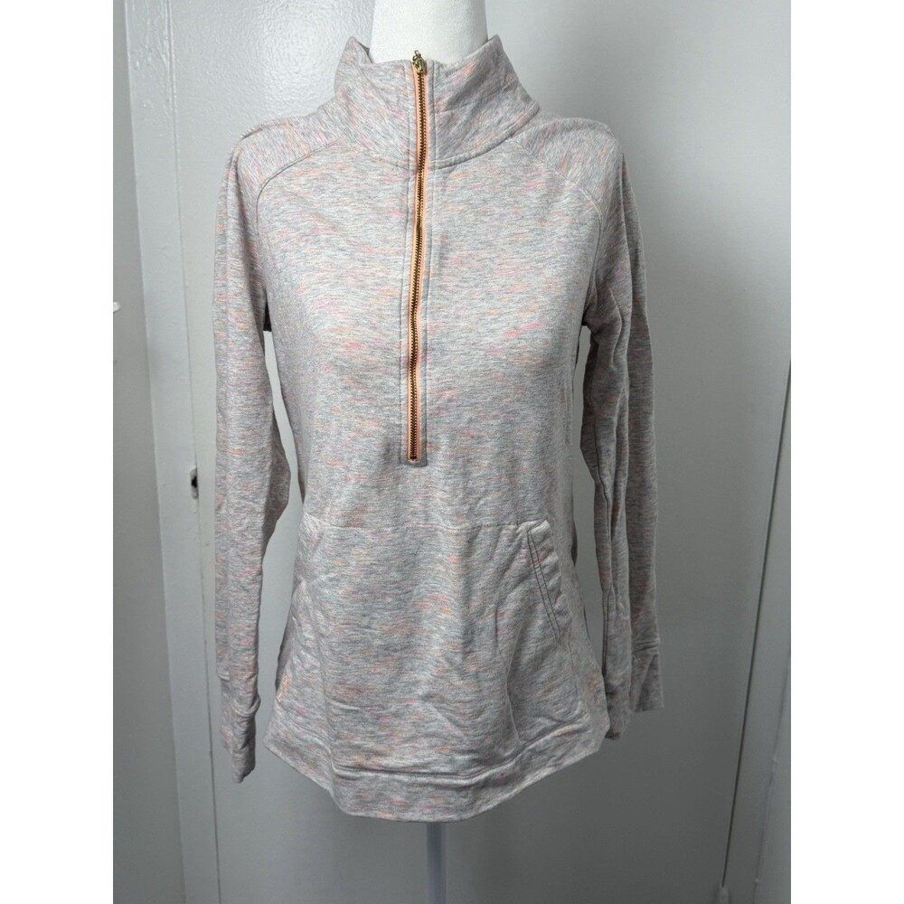 Lilly Pulitzer Women’s M Gray Pink Space Dye Half Zip Pullover Sweatshirt